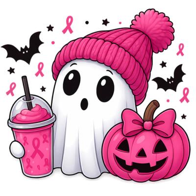 Spooky Ghost Breast Cancer Png Thumbnail
